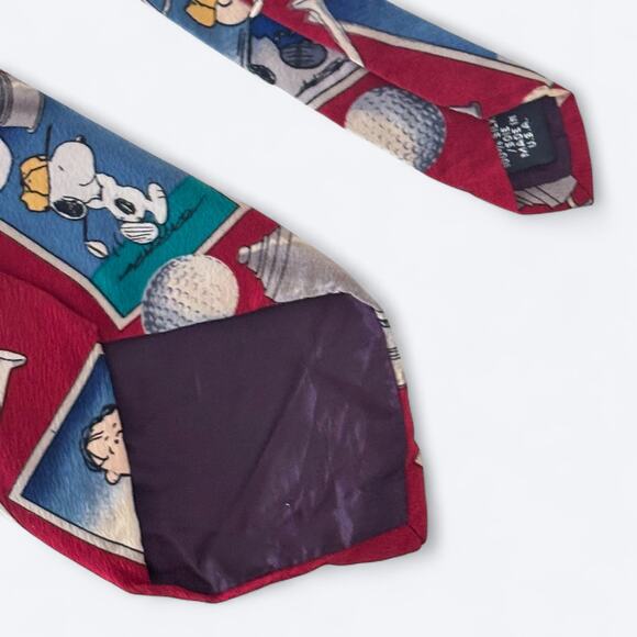 Peanuts Snoopy & Friends Tee Time Golf Themed Men's Neck‎ Tie 100% Silk - Picture 5 of 7